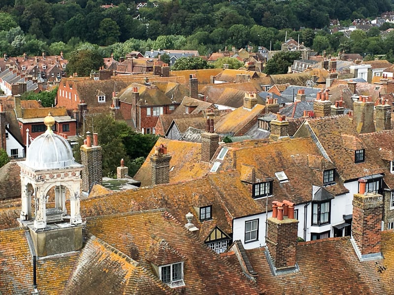 Rye rooftops in East Sussex